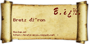 Bretz Áron névjegykártya