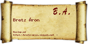 Bretz Áron névjegykártya
